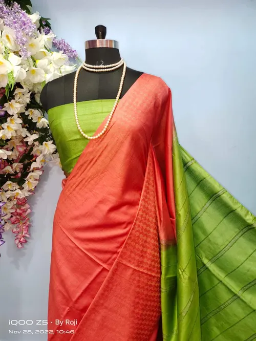 Graceful Kota Viscose Silk Saree with Elegant Dupion Borders